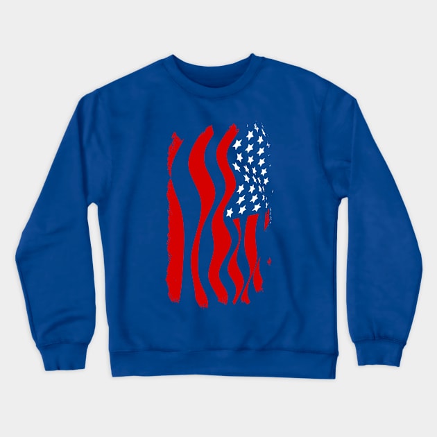 American Flag Crewneck Sweatshirt by Mi Bonita Designs